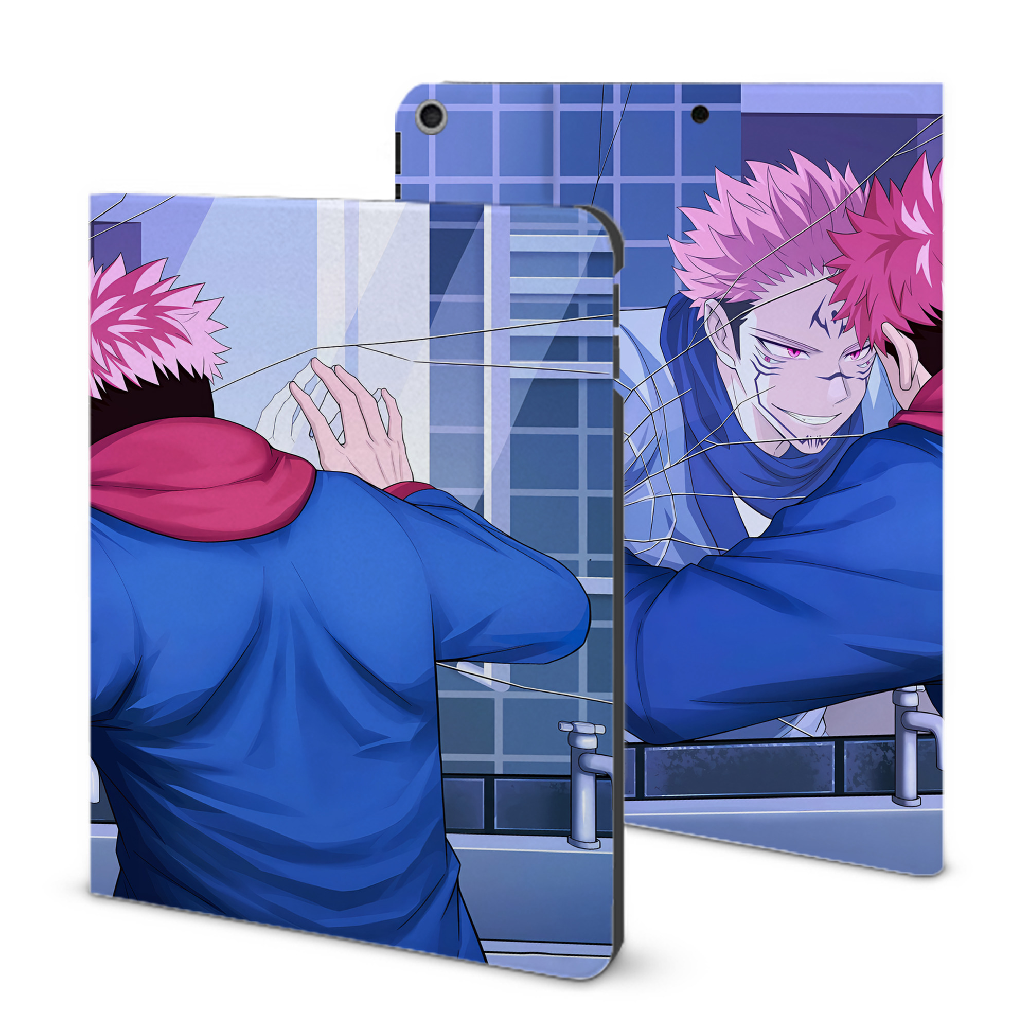 （画像用） 呪術廻戦 Jujutsu Kaisen IPad ケース ブック型 PUレザー TPU 耐衝撃 軽量 薄型 ペン収納なし 全面保護 IPad 各モデル対応